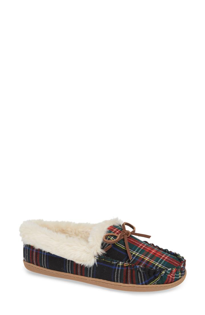 Women's J.crew Lodge Faux Shearling Moccasin M - Black