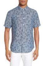 Men's Good Man Brand Trim Fit Floral Sport Shirt - Blue