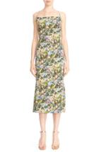 Women's Cushnie Et Ochs Floral Stretch Cady Lace-up Back Dress