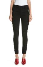 Women's Robert Rodriguez Ruched Stretch Cotton Pants - Black