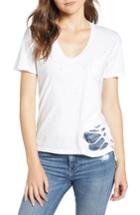 Women's Prince Peter Distressed V-neck Tee - White