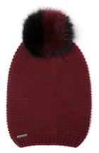 Women's Soia & Kyo Slouchy Knit Beanie With Genuine Fox Fur Pompom -