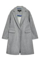 Women's Topshop Lily Knit Back Midi Coat Us (fits Like 2-4) - Grey