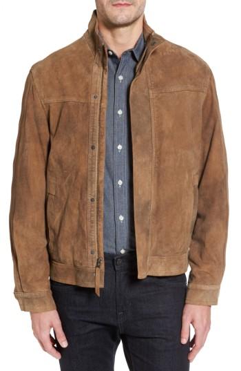 Men's Missani Le Collezioni Lambskin Suede Jacket, Size - Brown