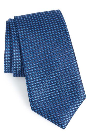 Men's Nordstrom Men's Shop Stella Solid Silk Tie, Size - Blue