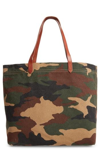Madewell The Canvas Transport Tote In Cottontail Camo - Brown