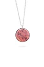 Women's Tom Wood Large Pink Rhodonite Medallion Necklace