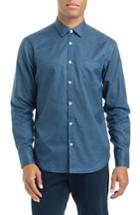 Men's Good Man Brand Mosaic Dot Slim Fit Sport Shirt - Blue