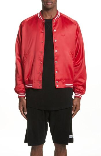 Men's Stampd Coach's Baseball Jacket - Red
