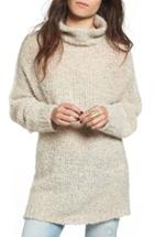 Women's Free People 'she's All That' Knit Turtleneck Sweater, Size - Ivory