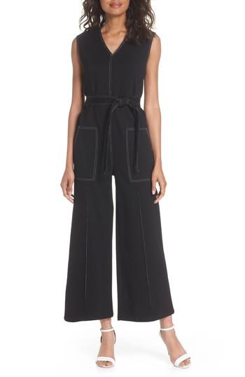 Women's Caara Playdate Stretch Knit Jumpsuit - Black