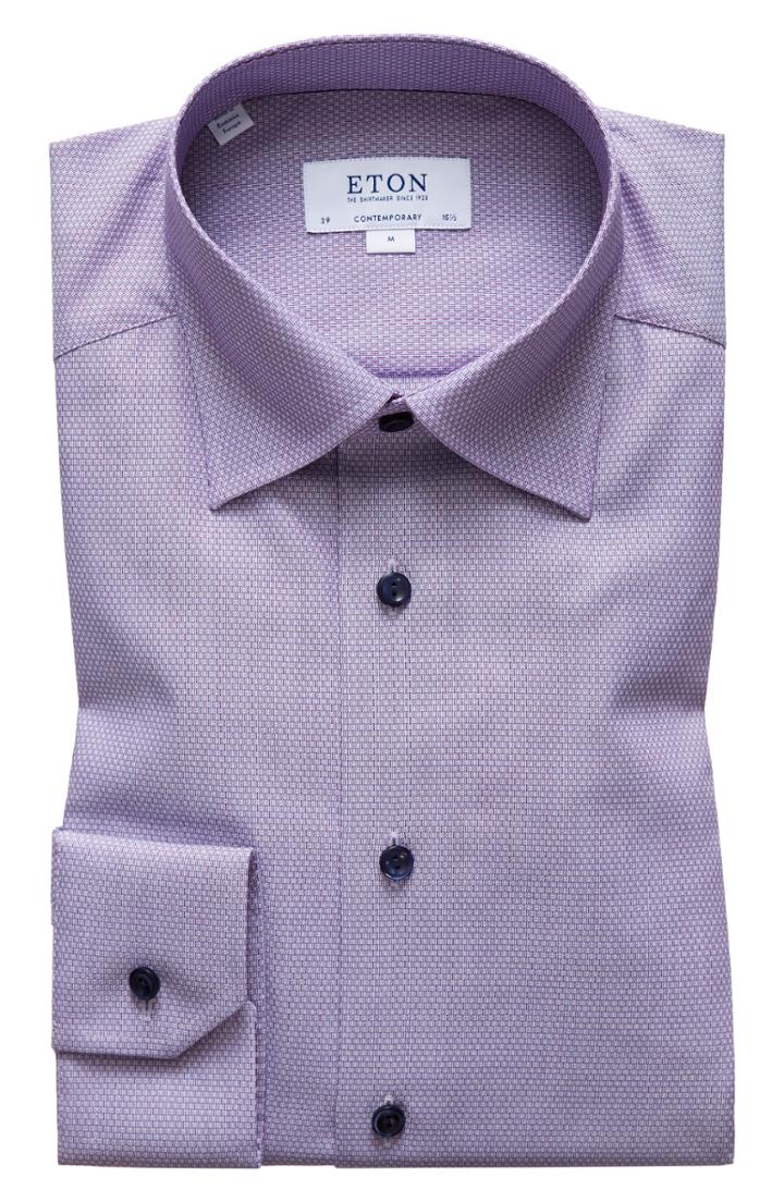 Men's Eton Contemporary Fit Solid Dress Shirt .75 - Purple