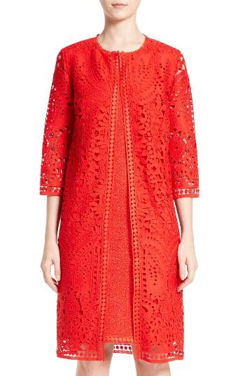 Women's St. John Collection Embroidered Lace Topper