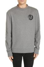 Men's Versace Collection Half Medusa Patch Cotton Sweatshirt - Grey