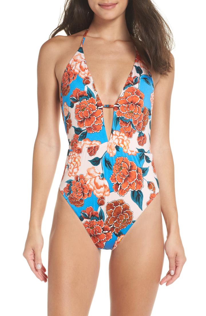 Women's The Bikini Lab Spanish Bloom Plunge One-piece Swimsuit