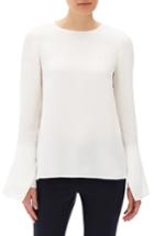Women's Lafayette 148 New York Jasmia Silk Blouse, Size - Black