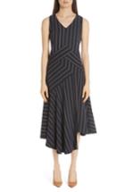 Women's Lafayette 148 New York Ashlena Asymmetrical Stripe Dress - Blue