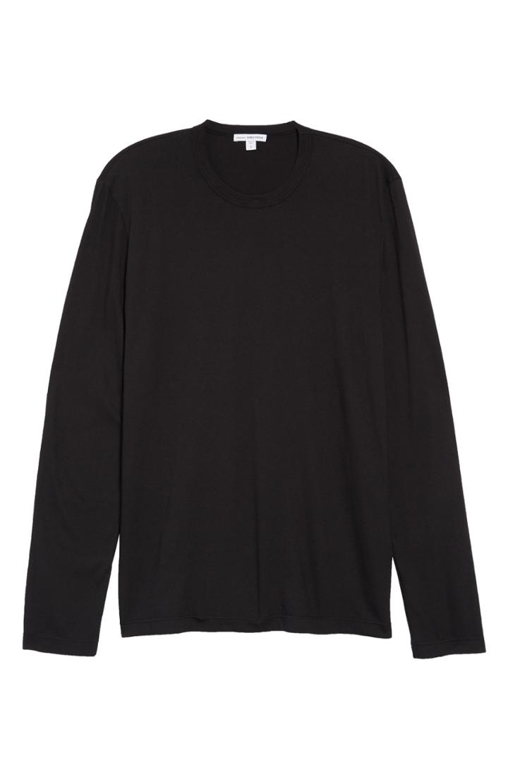 Men's James Perse Long Sleeve Crewneck T-shirt (xxl) - Black