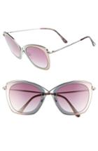 Women's Tom Ford India 53mm Butterfly Sunglasses - Fuxia/ Gradient Bordeaux