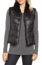 Women's Linda Richards Reversible Genuine Rabbit Fur Vest - Black