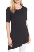 Women's Eileen Fisher Asymmetrical Jersey Top, Size - Black