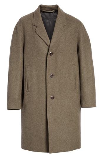 Men's Lemaire Chesterfield Wool Overcoat Eu - Green