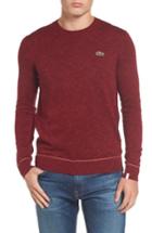 Men's Lacoste Crewneck Sweater, Size - Burgundy
