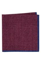 Men's Ted Baker London Grid Wool Pocket Square, Size - Red