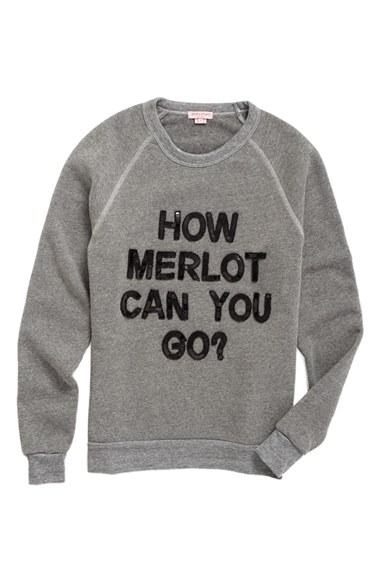 Women's Bow & Drape How Merlot Can You Go Sweatshirt