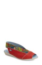 Women's Cloud 'caliber' Peep Toe Leather Flat .5-6us / 36eu - Red