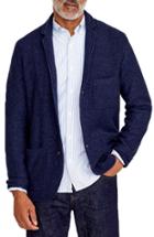 Men's J.crew Bird's Eye Knit Sweater Blazer, Size - Blue