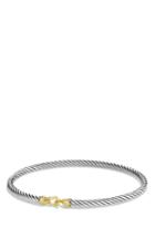 Women's David Yurman Cable Collectibles Buckle Bangle Bracelet With 18k Gold, 3mm
