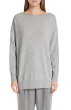 Women's Lafayette 148 New York Relaxed Cashmere Sweater, Size - Grey