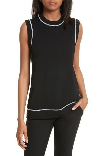 Women's Joseph Contrast Stitch Tank - Black
