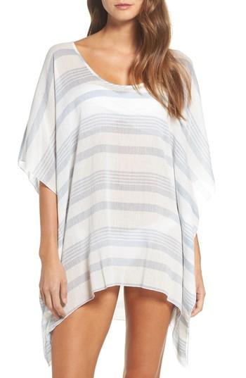 Women's Elan Stripe Poncho Cover-up, Size - Blue