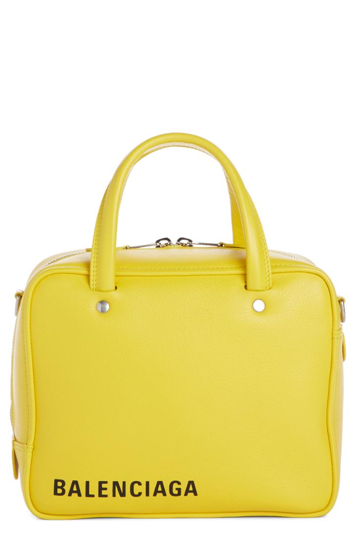 Balenciaga Extra Small Triangle Leather Satchel - Yellow