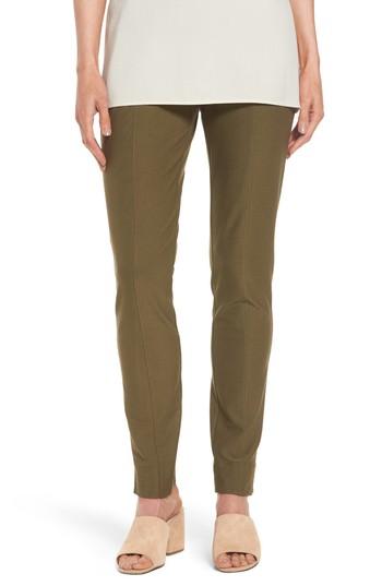Petite Women's Eileen Fisher Slim Knit Pants, Size P - Green