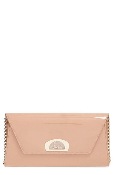 Christian Louboutin 'vero Dodat' Patent Clutch - Beige