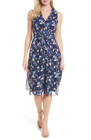 Women's Anne Klein New York Amalfi Print Chiffon Dress - Blue