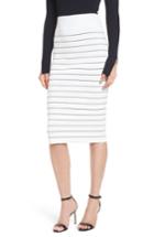 Women's Boss Fairuza Stripe Knit Pencil Skirt - White