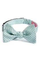 Men's Vineyard Vines Whale Print Silk Bow Tie, Size - Green