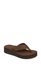 Women's Reef Cushion Butter Platform Flip Flop M - Black