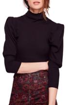 Women's Free People Lala Mock Neck Top - Black