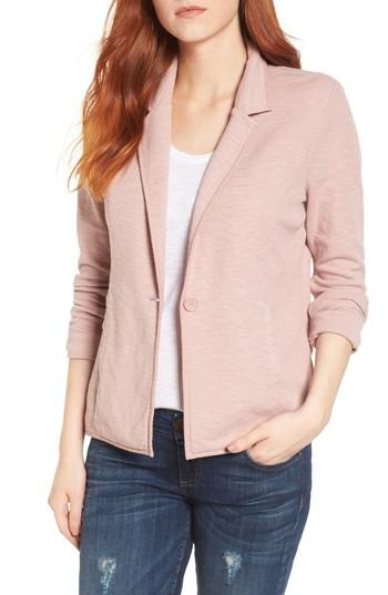 Women's Caslon One-button Knit Blazer - Pink