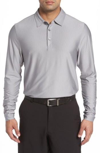 Men's Cutter & Buck Cunningham Stripe Jersey Polo - Grey