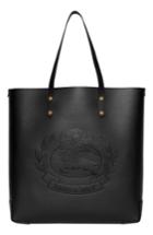 Burberry Embossed Crest Large Leather Tote - Black