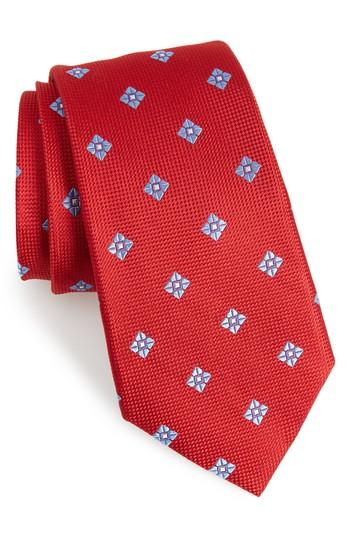 Men's Nordstrom Men's Shop Oxford Neat Silk Tie, Size X-long - Red