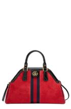Gucci Medium Re(belle) Suede Satchel - Brown