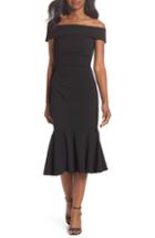 Petite Women's Vince Camuto Off The Shoulder Midi Dress P - Black