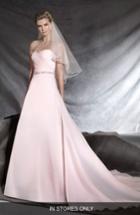 Women's Pronovias Ortuella Strapless Chiffon A-line Gown, Size - Pink